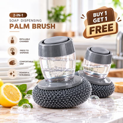 Push Dispenser With Cleaning Brush (Pack Of 2)