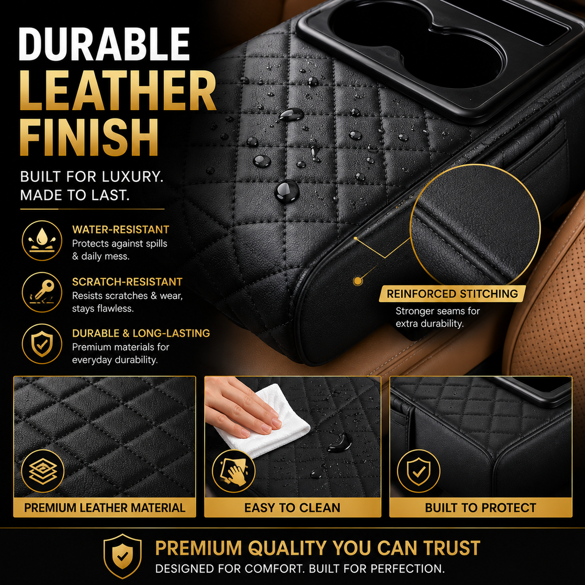 LuxuryDrive™ Premium Car Armrest Organizer