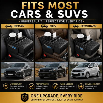 LuxuryDrive™ Premium Car Armrest Organizer