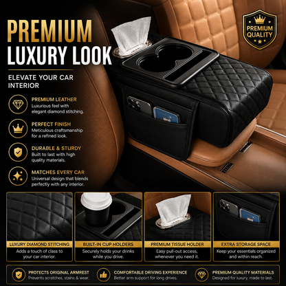 LuxuryDrive™ Premium Car Armrest Organizer