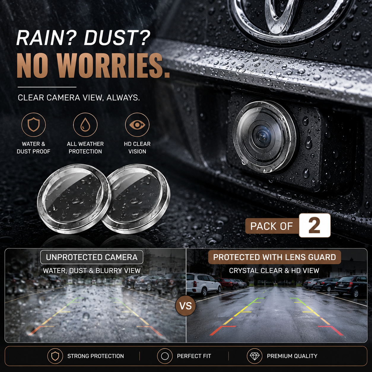 Car Camera Lens Protector (Pack Of 2)