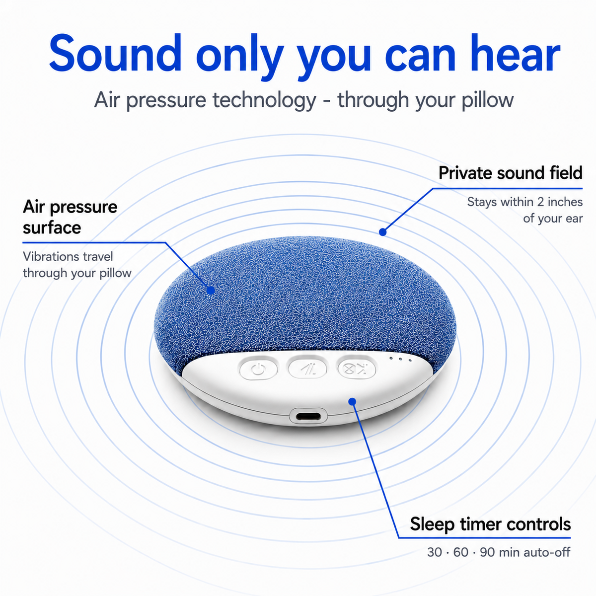 ZenFlow™ Pillow Speaker ⭐ — premium + sleep-focused