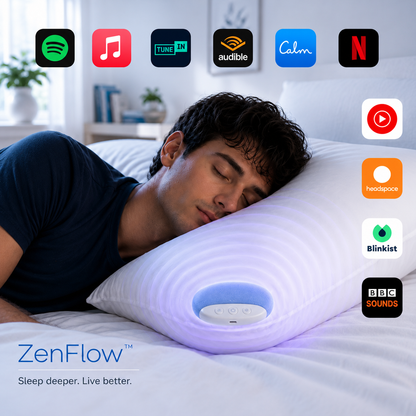 ZenFlow™ Pillow Speaker ⭐ — premium + sleep-focused