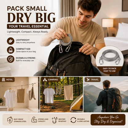 🔥 ✨ SteelDry Pro™ – Heavy Duty Stainless Steel Clothes Drying Rope