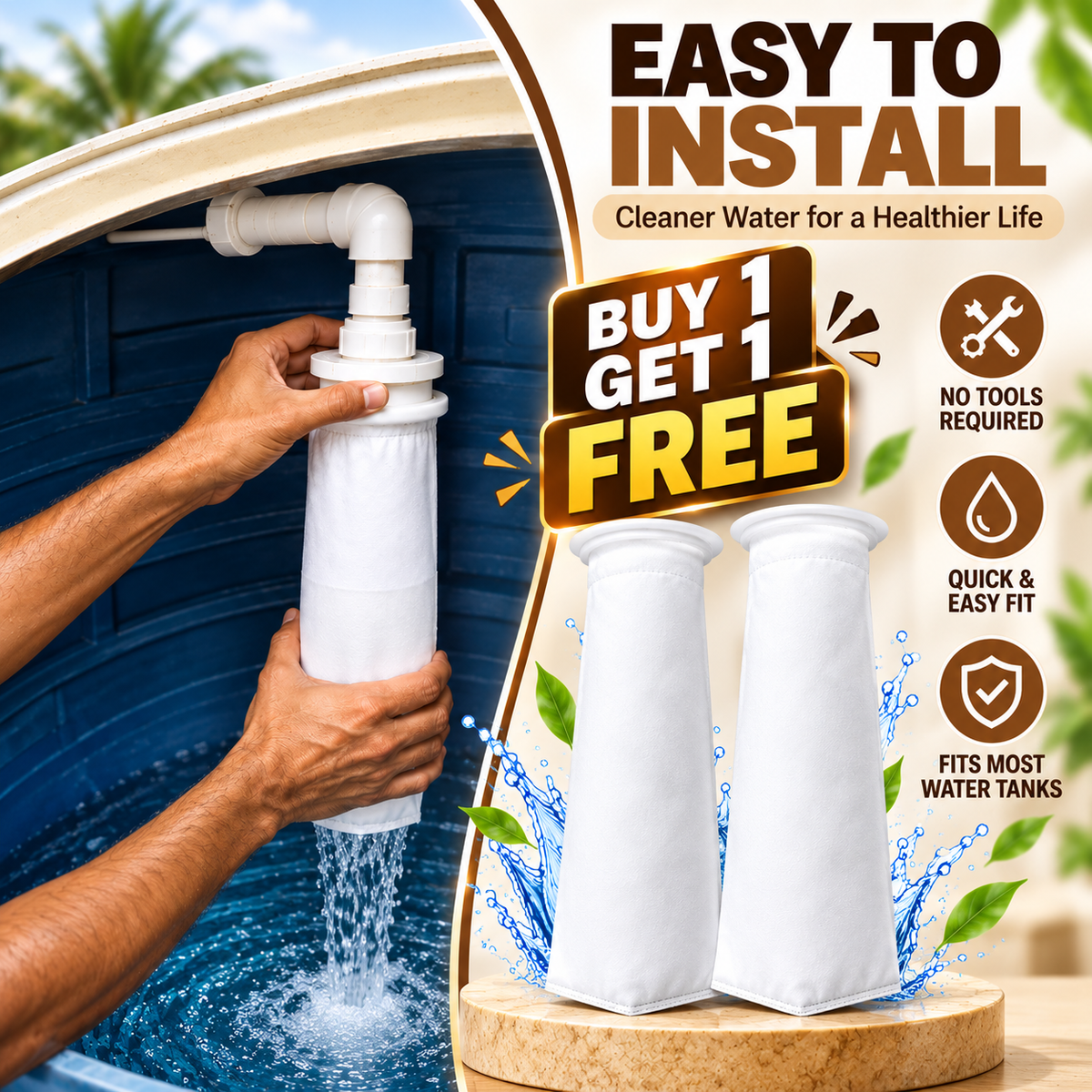 Micron Water Tank Filter Bag – Reusable Dirt, Sand & Sediment Filter | Buy 1 Get 1 Free