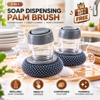 Push Dispenser With Cleaning Brush (Pack Of 2)