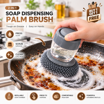Push Dispenser With Cleaning Brush (Pack Of 2)