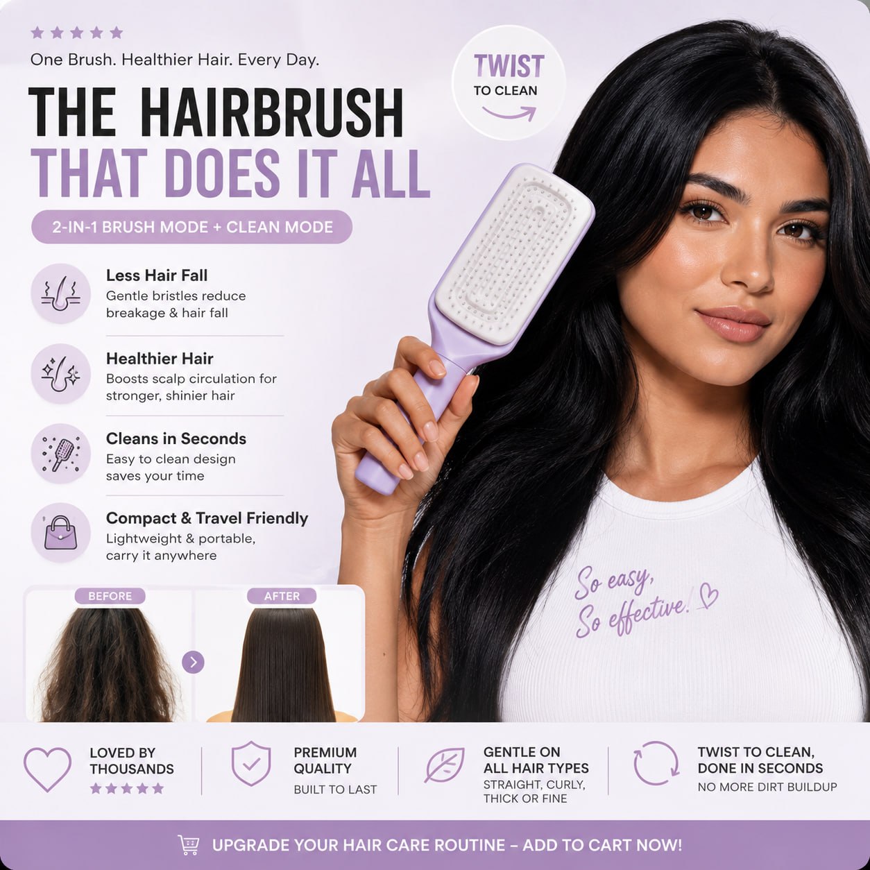 Self Cleaning Hair Brush